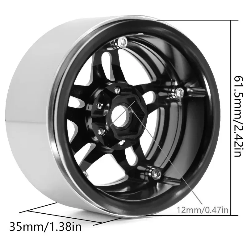 

4Pcs CNC Wheel Tires 1.9inch/2.2inch for 1/10 1/8 RC Car Axial SCX10 D90 TRX4 Capra Wraith Monster Truck Upgrade Parts