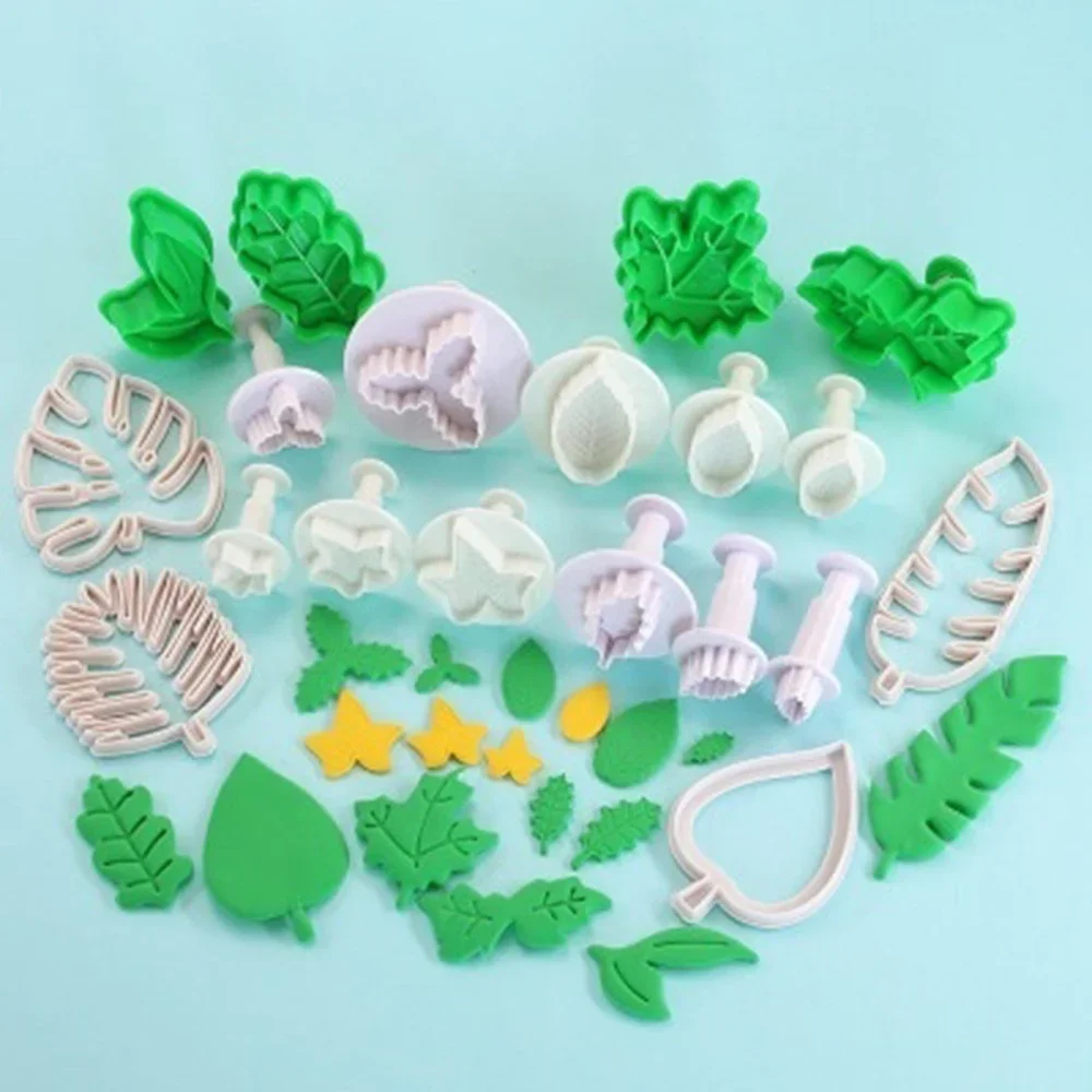 

3/4pcs Cute Baking Biscuit Mold Diy Leaf Shape Embossing Cookie Cutter Fondant Leaf Mold Supply