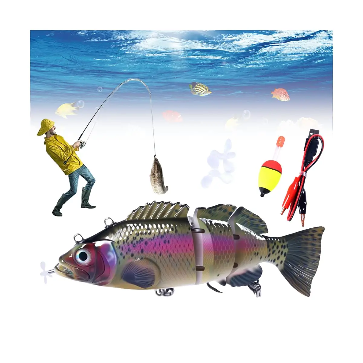 

Роботизированная рыболовная приманка, автоматические жесткие приманки, электрическая приманка для плавания, рыболовные снасти для прудов, рыбалка в соленой воде