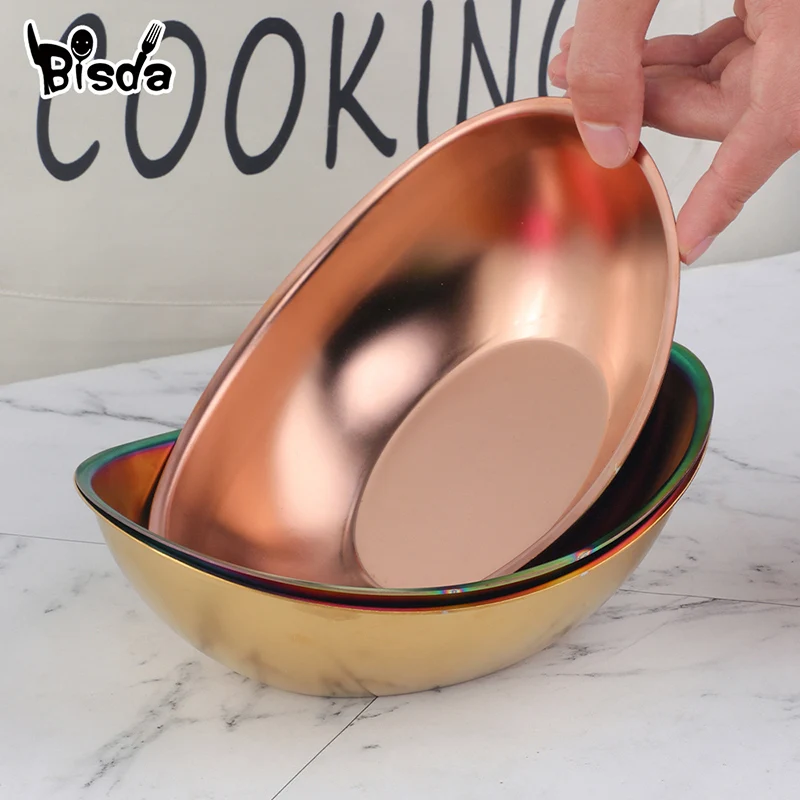 1/2Pcs Stainless Steel Snack Dessert Bowl Small Bowl For Salad Sauce Container Rainbow Dipping Cups Tableware