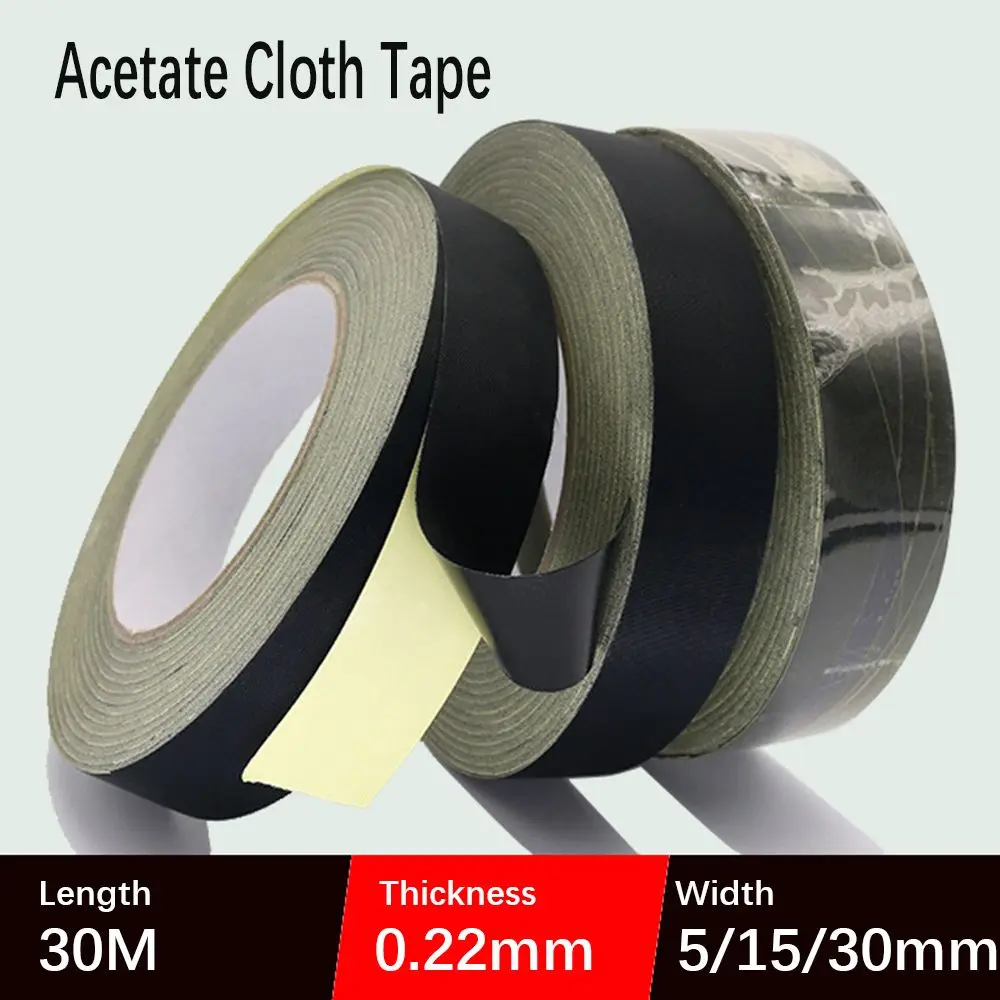 1PCS Black Acetate Cloth Adhesive Tape High Temperature Electrical Tape Insulation Tape Home Hardware