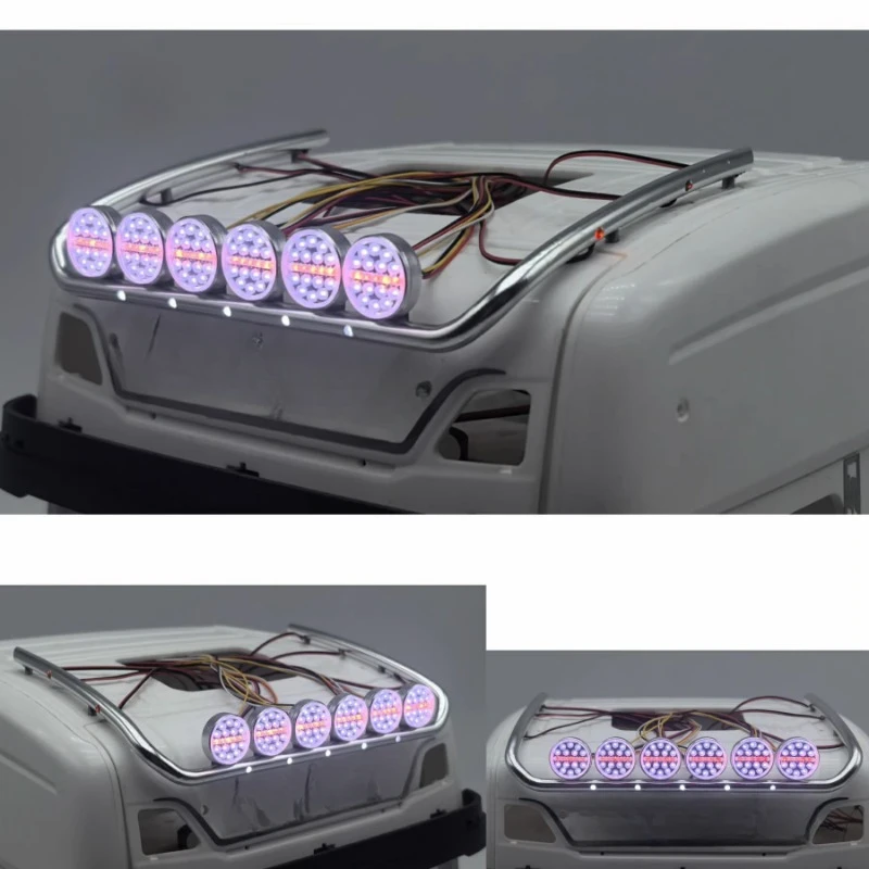 

Aluminum Rod LED Cockpit Top Light for 1/14 Tamiya RC Truck Trailer Tipper Scania 770S R730 R620 56371 56323 DIY Upgrade Parts