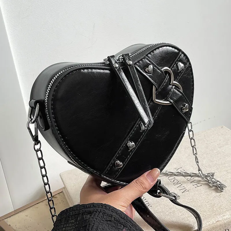 Fashionable Personalized Creative Love Chain Bag New Korean Western Style Casual Trendy Women's Single Shoulder Crossbody Bag