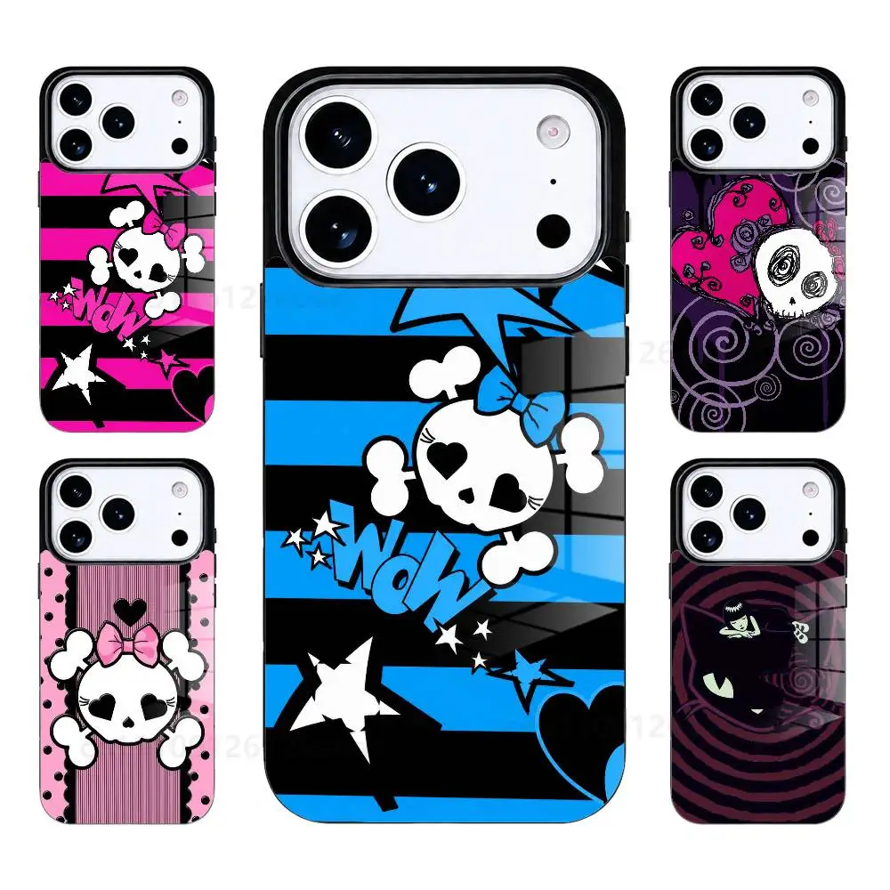 Love Black and Cute Emo Phone Case For iPhone 17 Air 16 15 14 13 12 11 Pro PROMax Plus Mini Magsafes Wireless Charging Cover