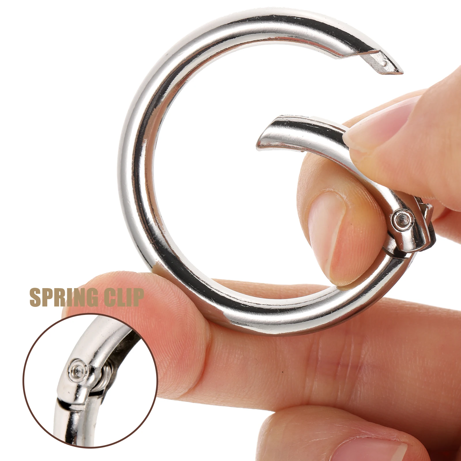 

10 Pcs Spring Buckle Key Rings Flat Circle Metal Split Keychain Hoops Portable Retro Style Key Accessories Craft DIY