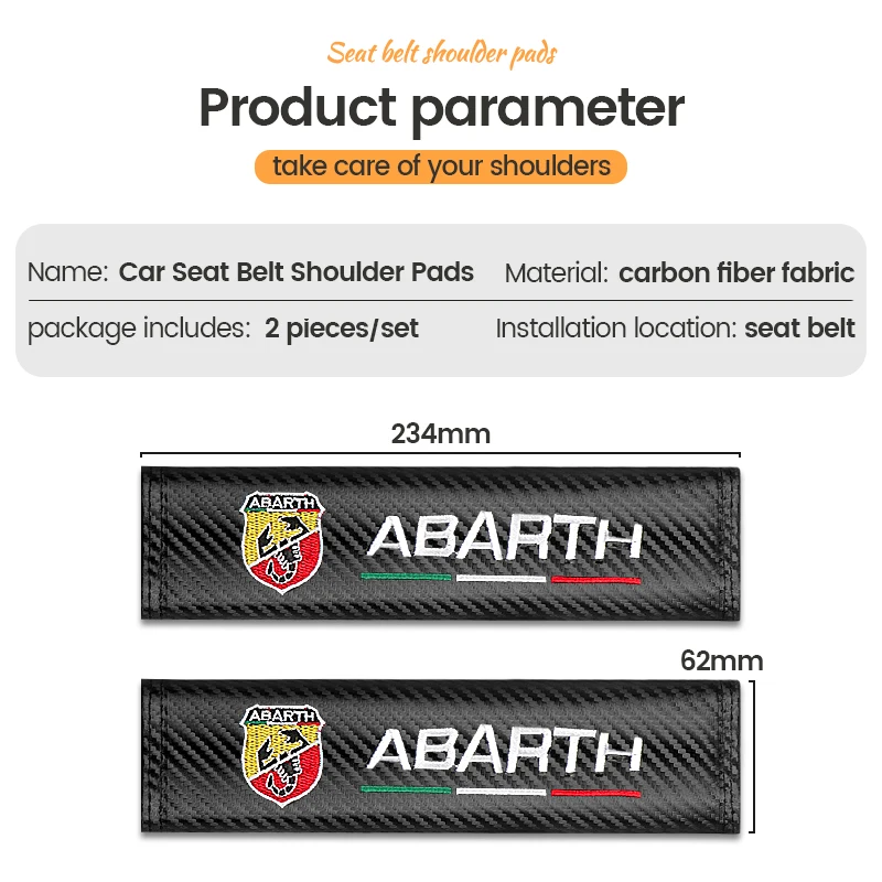 غطاء حزام مقعد السيارة حزام أمان السيارة وسادة السائق حامي الكتف لشركة فيات أبارث 500 تيبو FR بونتو دوكاتو ستيلو باليو برافو #3