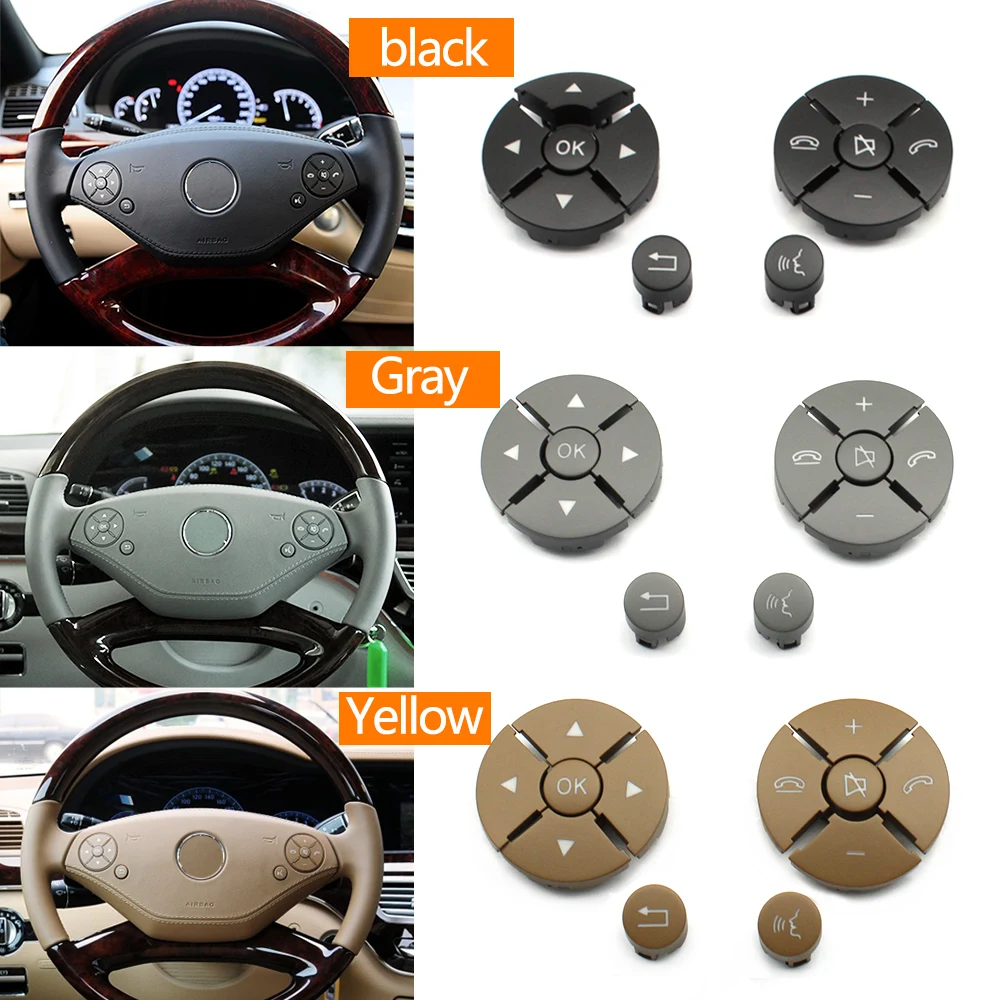 Car Multi function Steering Wheel Control Switch Button Keys Cover For Mercedes Benz W221 W216 S CL Class S300 S400 S500 S600