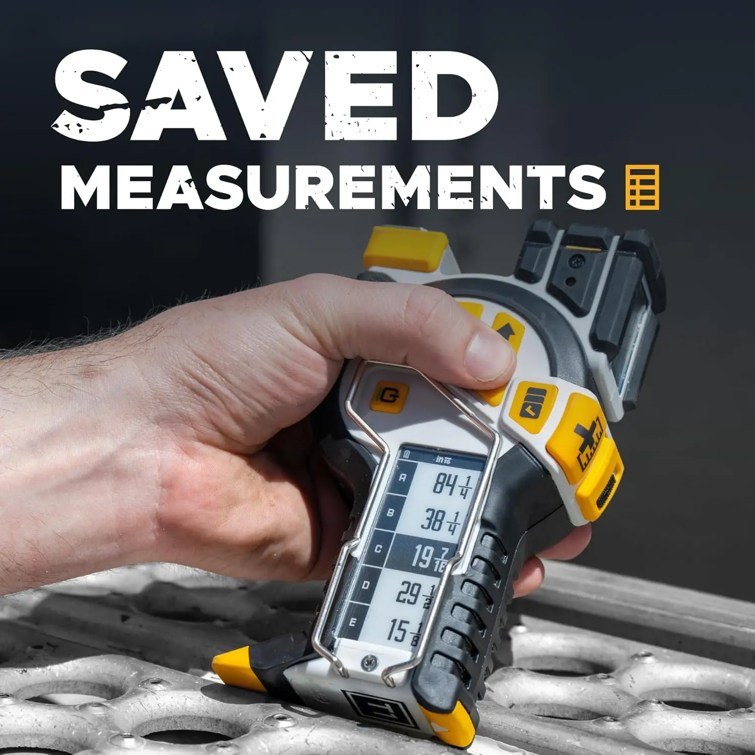 T1 Tomahawk Digital Tape Measure - Professional Accurate Measuring Tool, Green Laser, E-Paper Measuring List