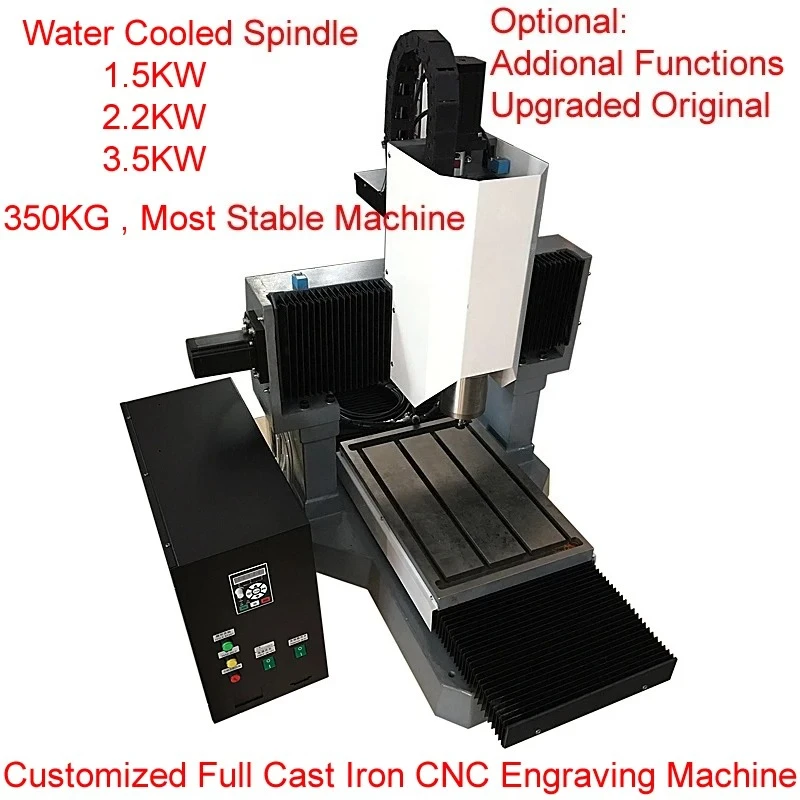 Full Cast Iron Metal Customized CNC 3040  2200W Wood Router Steel
