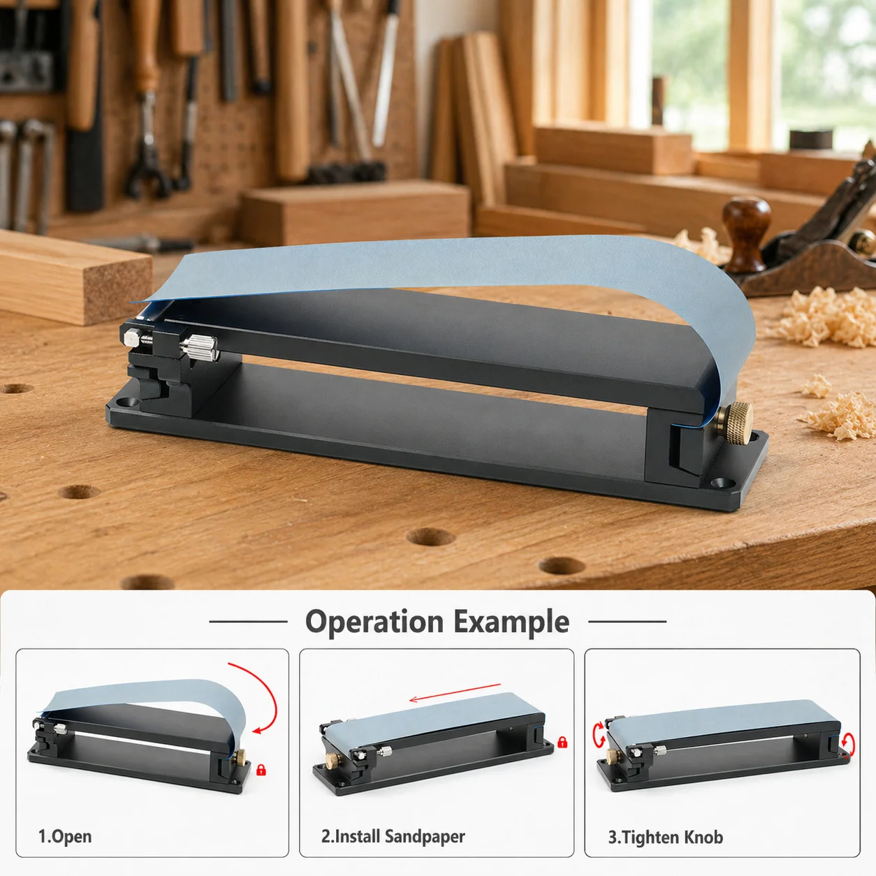 Woodworking Belt Sander,Manual Sanding Machine with Quick Release Lock for Furniture\Wood Surface Polishing