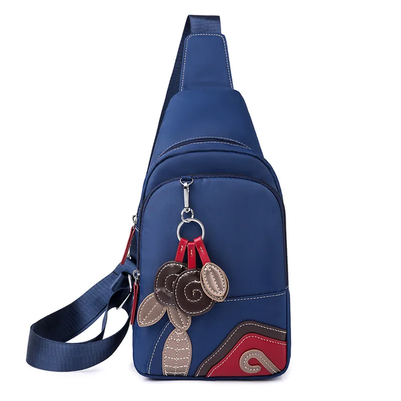

Ethnic style women's chest bag new versatile diagonal cross bag waterproof Oxford cloth lightweight travel single shoulder small