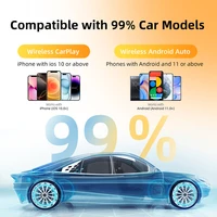 Dongle CarPlay sans fil 2 en 1, adaptateur automatique Android sans fil, boîte intelligente AI, systèmes intelligents pour voiture avec CarPlay filaire 6