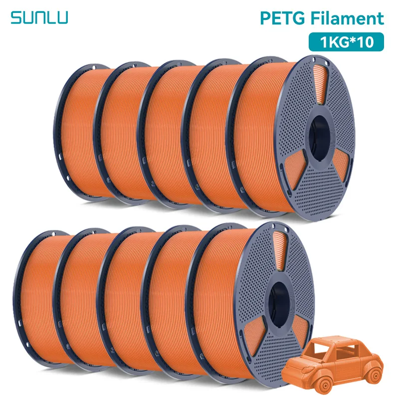 SUNLU PLA PETG PLA Plus filamenten 10 rollen 3D-filament 1 kg / rol 1,75 mm 100% filamentlijnen netjes omhoog voor 3D-printen vanuit EU VS