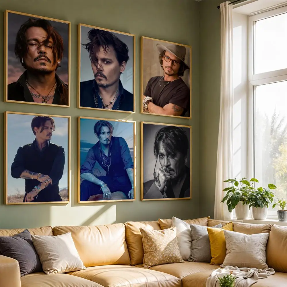 Actor Star J-Johnny Depp Poster HD Self Adhesive Waterproof Wall Art Ideal for Home Office Dorm Bedroom Great Gift