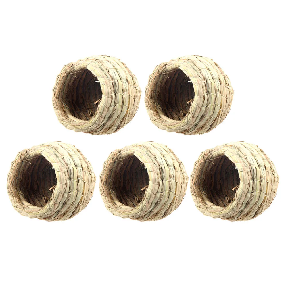 

5 Pcs Bird House Breeding Straw for Birds Supplies Small Parrot Wooden