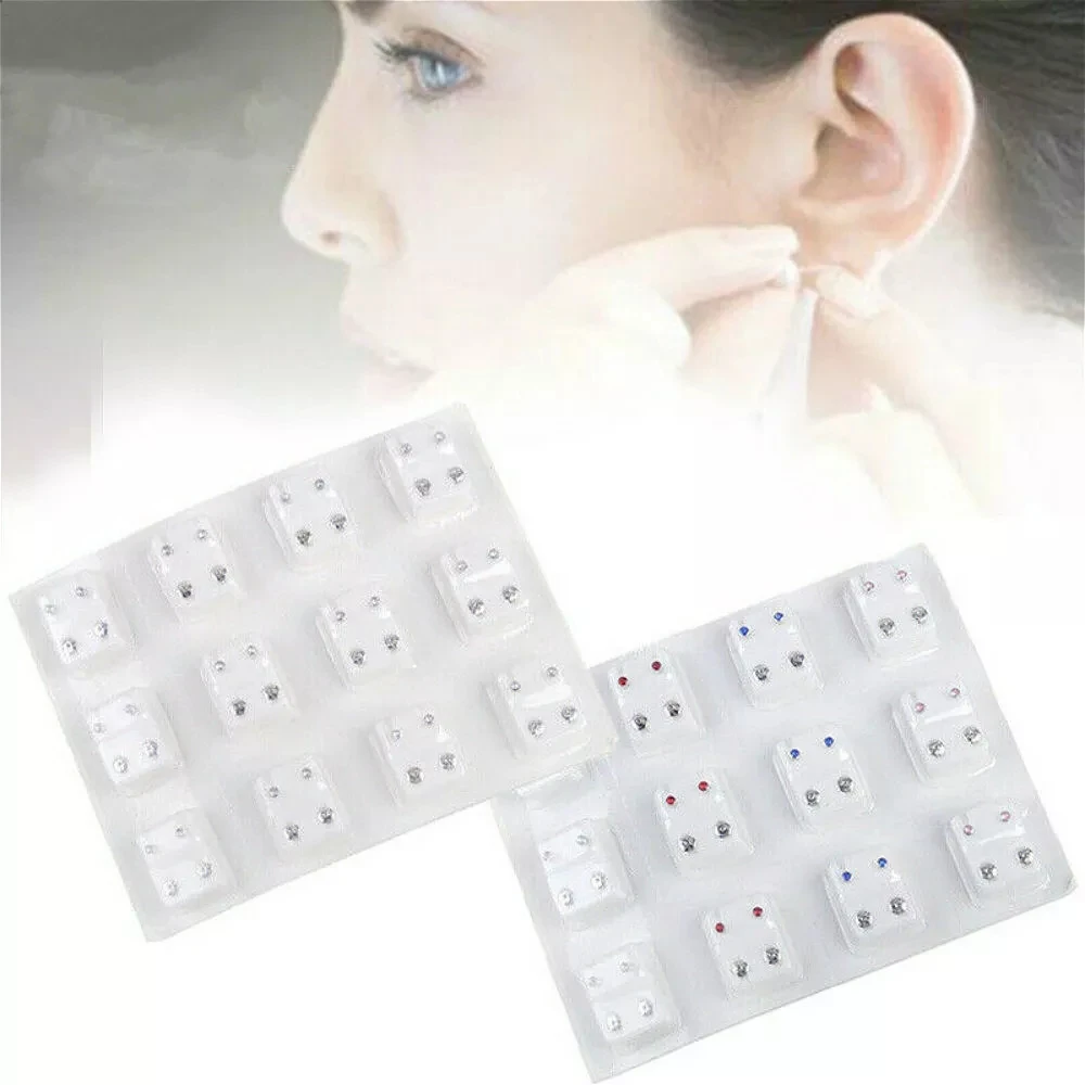 

WKOUD 12 Pairs Ear Piercing Special Ear Studs Surgical Steel Ear Studs Earrings Set Medical Ear Tool Kits Jewelry Ear Studs