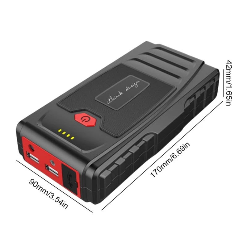 1pc Car Jump Starter Power Bank Pack Portable Auto Battery Booster Fast Chargers12V Emergency with LED Light Starting Device