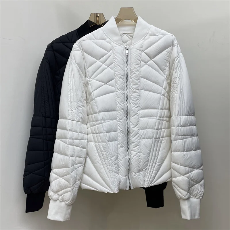 Dames winterjas Nieuw 90 ganzendons gevuld donsjack voor de winter 2025, gewatteerde donsjas met honkbalkraag, y2k donsjassen