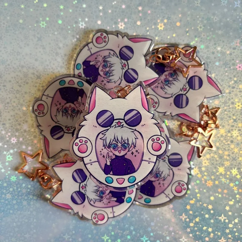 Kawaii Cat Tamagotchi Acrylic Keychain Anime Character Bag Charm Backpack Hanger Cute Durable Small Portable Trendy Gift For Fan