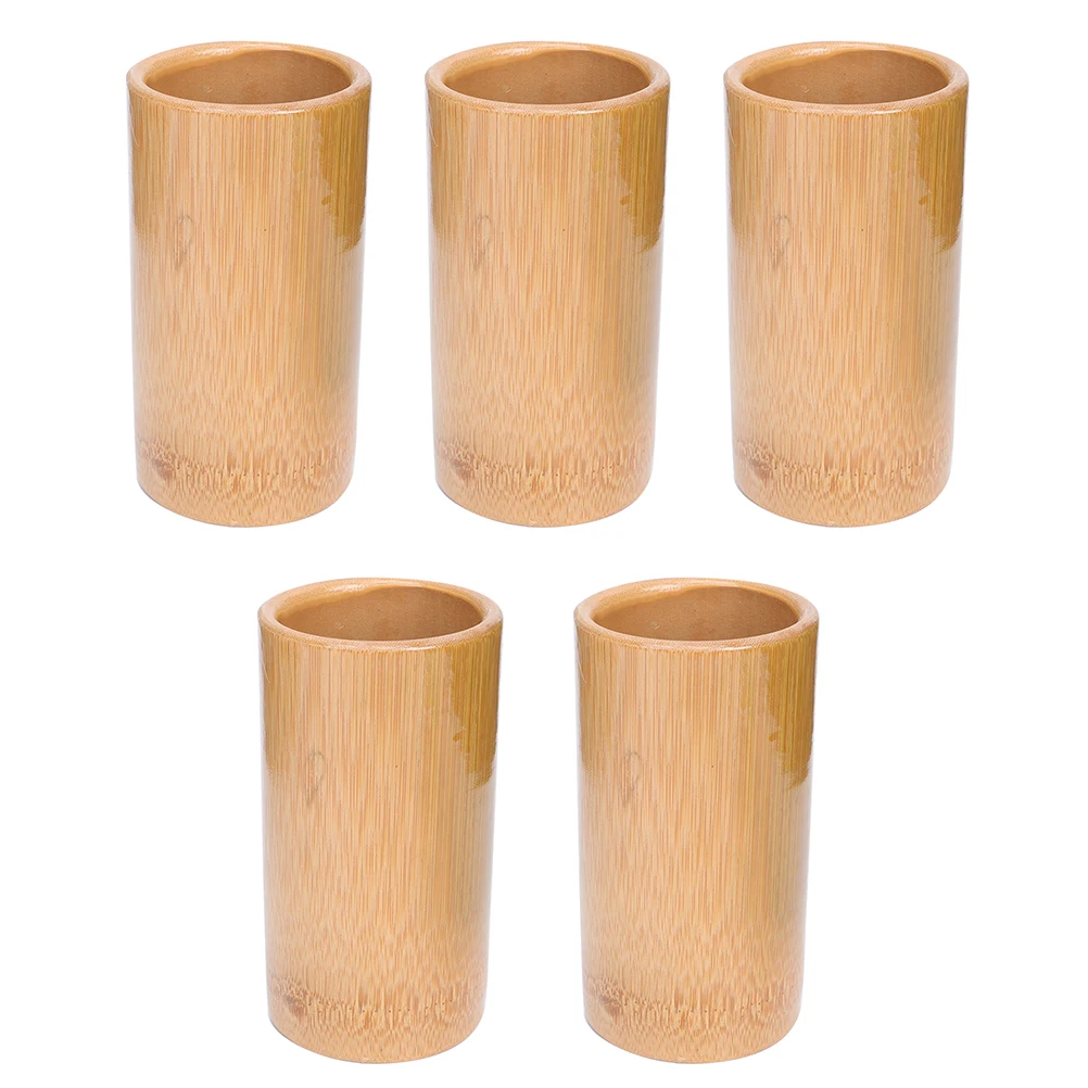 

5pcs Bamboo Cupping Cups Strong Adsorption Body Massage Tool Household Therapy Anti-Slip Round Mouth Bamboo Pot Suction Cups For