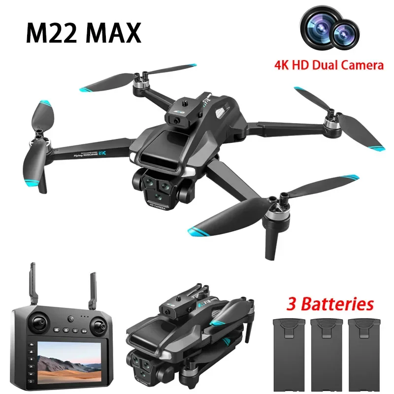 M22 MAX Drone WIFI FPV 4K Dual Camera Optical Flow Positioning Obstacle Avoidance 4.5
