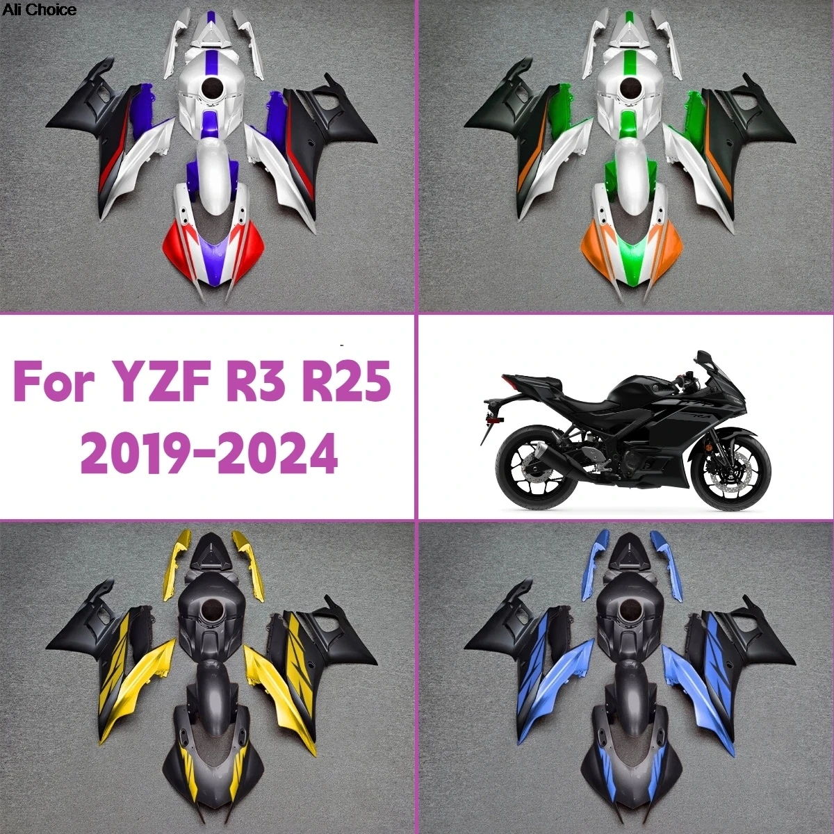 Fairing Set 2019-2024 YZFR3 YZFR25 Full Quality Motorcycle Fairings ABS Plastic for 19-24 Yamaha YZF R3 R25