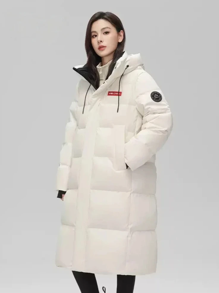 

Корейская модная женская зимняя длинная стеганая куртка с капюшоном, супер горячая парка для холодной погоды, дешевая оптовая продажа