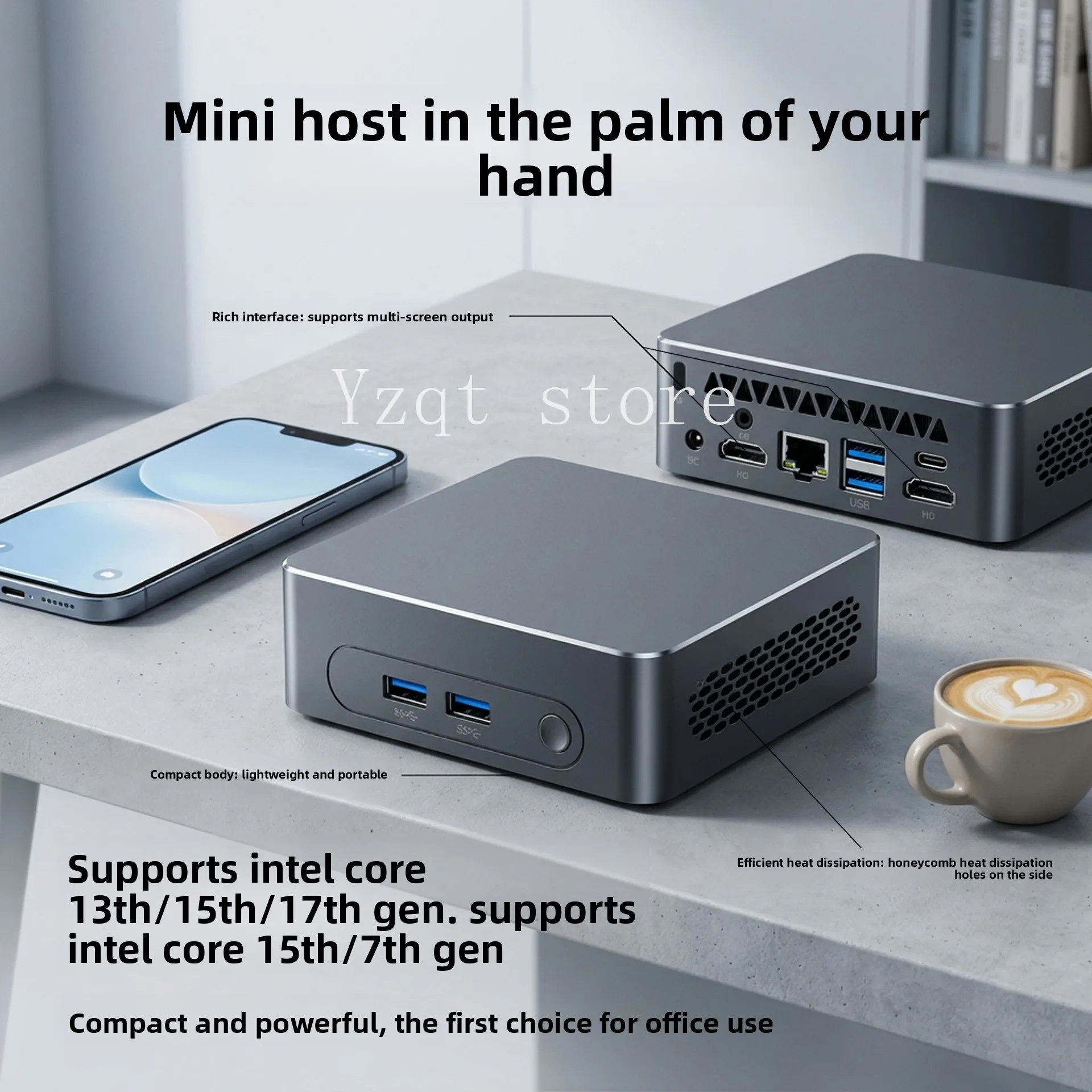 4th generation home office mini computer host micro industrial control mini pc single network double high definition htpc