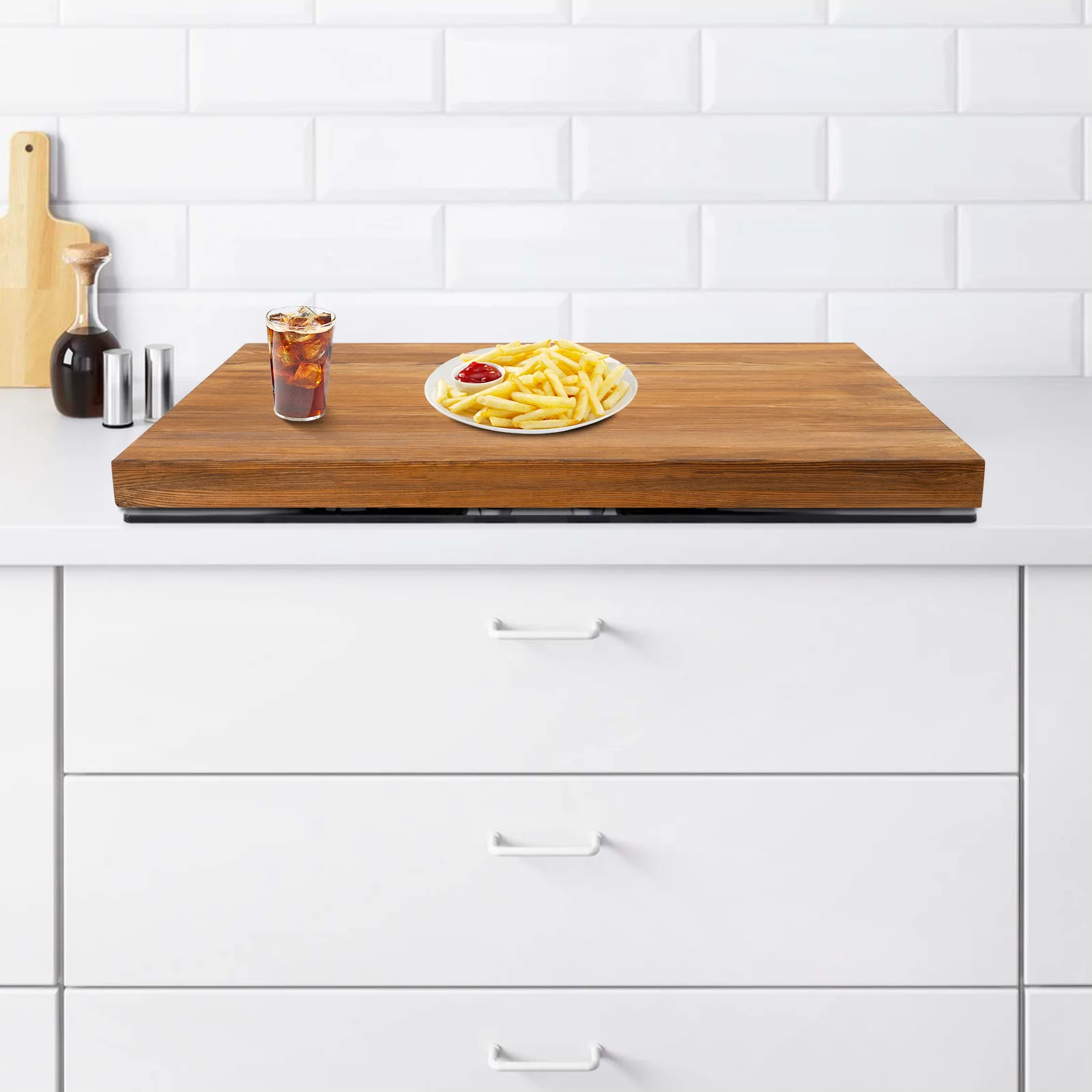 

1 шт. Доска-подставка из соснового дерева для печи, большая вместимость, 29x21x2 дюйма, прочная, для рабочей зоны у раковины, дополнительный поднос для рабочего пространства