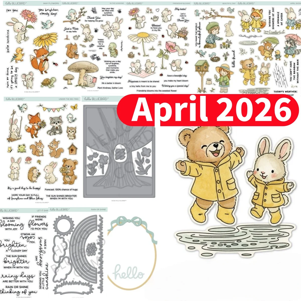 

New Flowers Rainbow Tree Metal Cutting Dies Clear Stamps for DIY Decorating Scrapbook Paper Card Embossing Craft April 2026