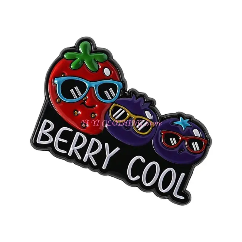 N5KF Watermelon Banana Cartoon Creature Alloy Pins Wearable Accessory Set