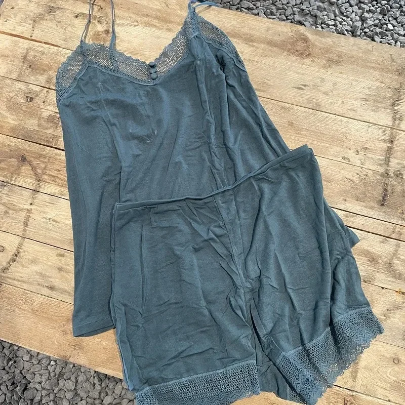 Summer Thin Suspender Pajamas Shorts Vest Lace Sexy Two-piece Suit Pajama Sets Women image 3
