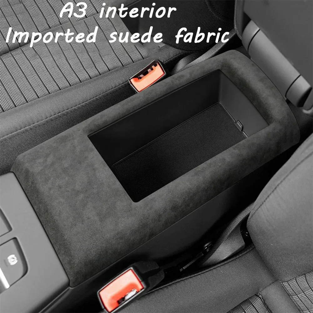 

Car Interior Suede Leather Centre Console Armrest Compartment Storage Box Frame For Audi A3 8V(2013–2020)