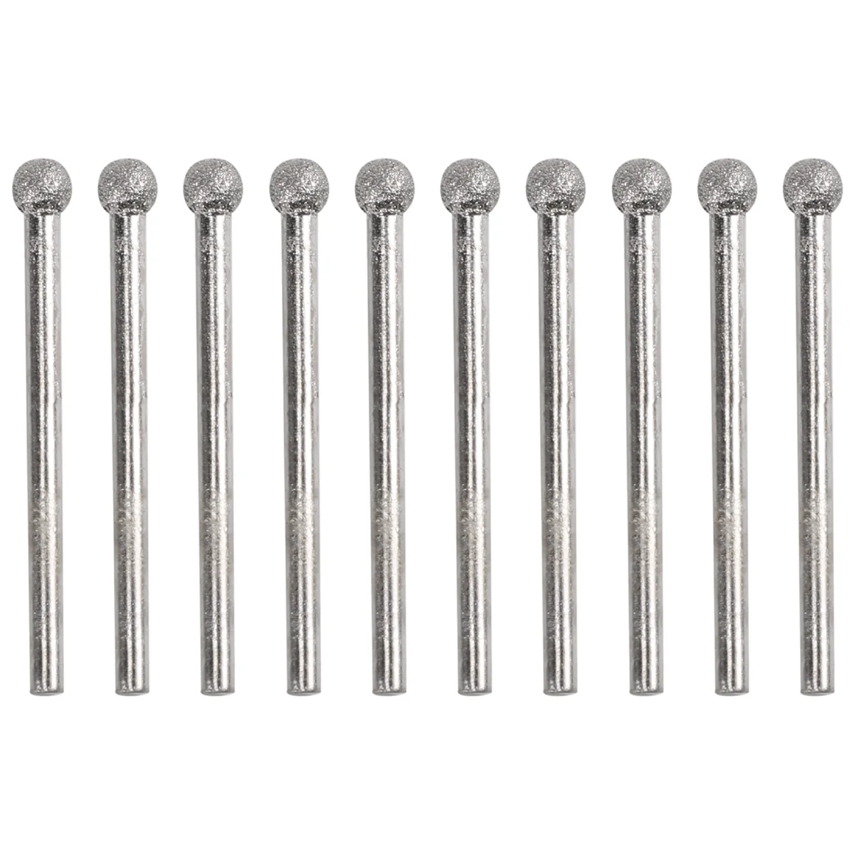 

10 Pcs 5mm Ball Nose 3mm Shank Diamond Mounted Point Grinding Bits