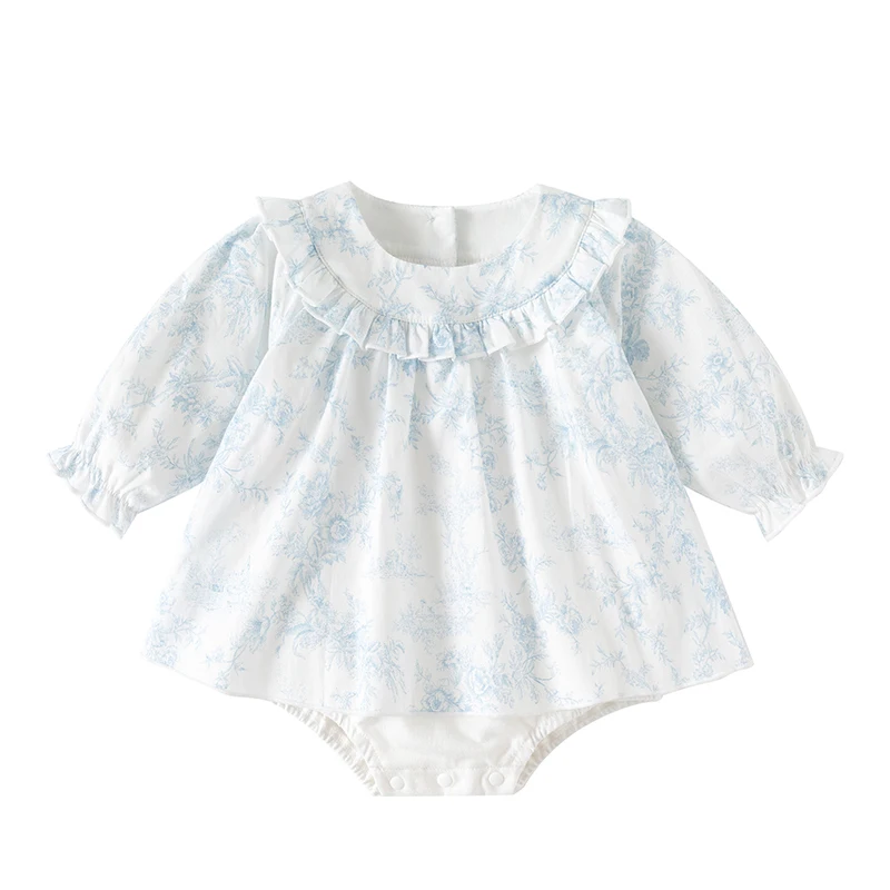 

Новинка 2023 года, осенняя одежда для маленьких девочек 0-24 месяцев, комбинезон для маленьких девочек, хлопковый комбинезон с длинными рукавами и принтом для маленьких девочек