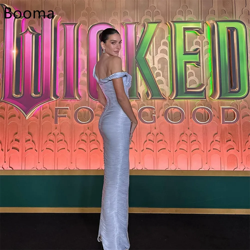 

Booma Mermaid Shiny Off The ShoulderPleat Evening Dresses Formal Party Gowns for Women Sleeveless Sexy Prom Gown Customize 2025