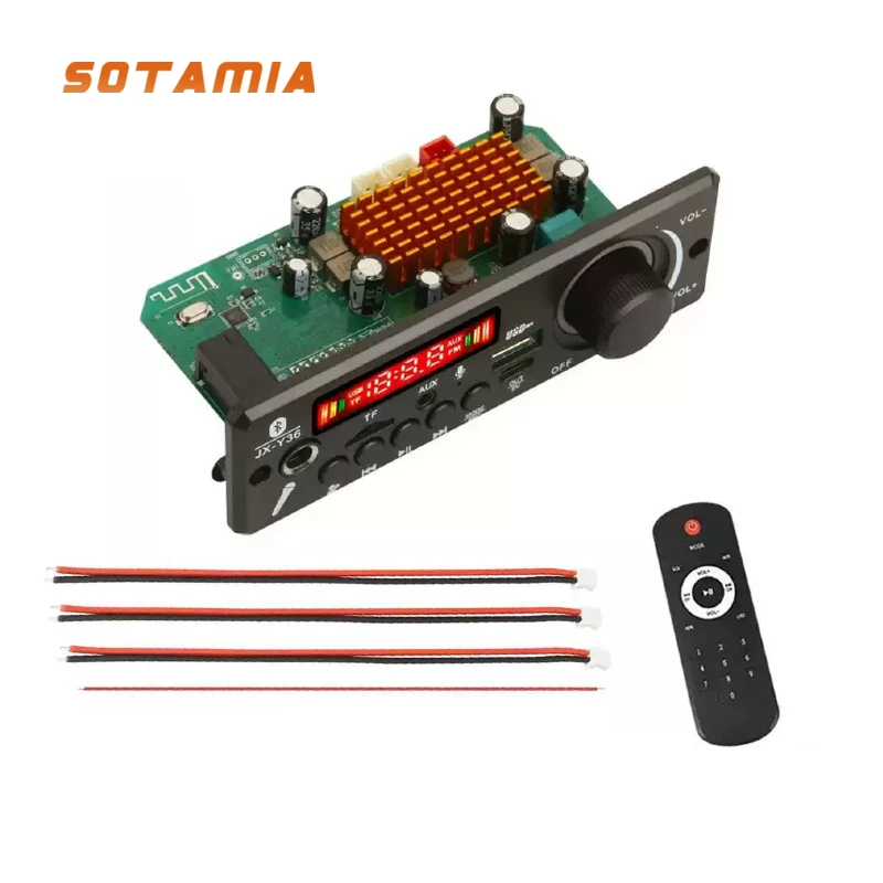 

SOTAMIA 2*100W Bluetooth-плата декодирования с цветным экраном, функцией записи звонков, без потерь качества, материнская плата, Bluetooth-усилитель мощности 26В
