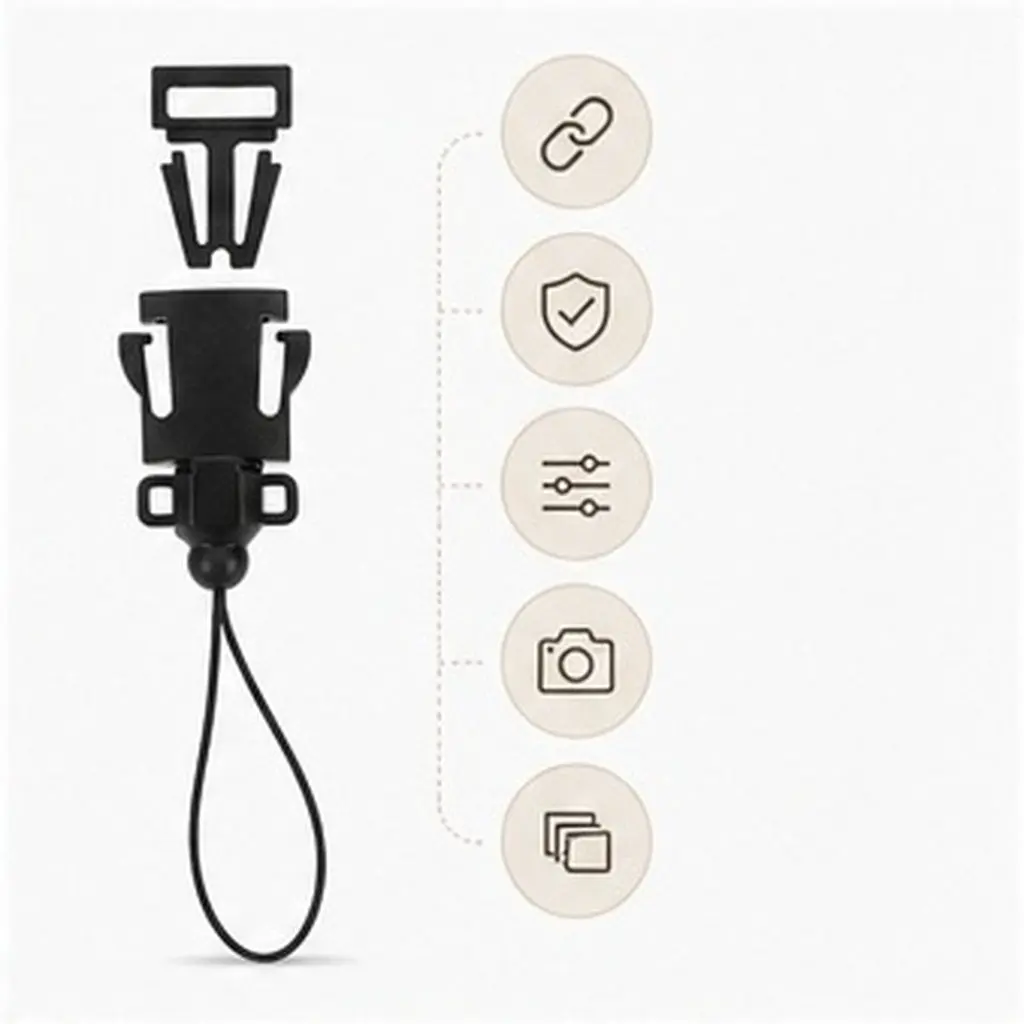 4Pcs Dslr Camera Strap Connectors Quick Release Buckle Conversion Ring Set Mirrorless Shoulder Strap Adapter Black Camera Clips