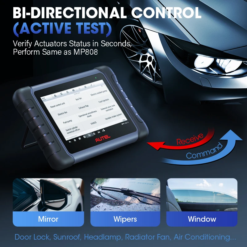 Autel MK808S Bi-Directional Scan Tool Upgraded 4GB+64GB Android 11 Full System OBD2 Scanner Diagnostic Tool 28+ Reset Function