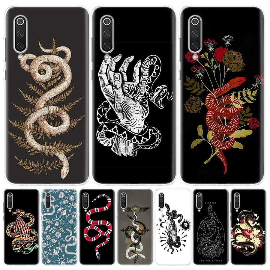 Snake Twine Fern Hand For Xiaomi Redmi Note 13 12 11S 11 10S 10 Pro Phone Case  11T 11E 9S 9 8T 8 7 Plus Fundas Cover Coque Note