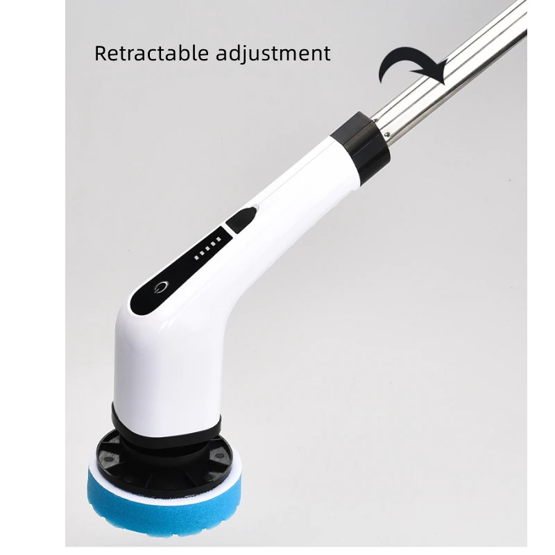 Spazzola per la pulizia elettrica senza fili spazzola per il bagno con manico lungo multifunzione spazzola per wc per piastrelle per pavimenti artefatto per pentole per piatti