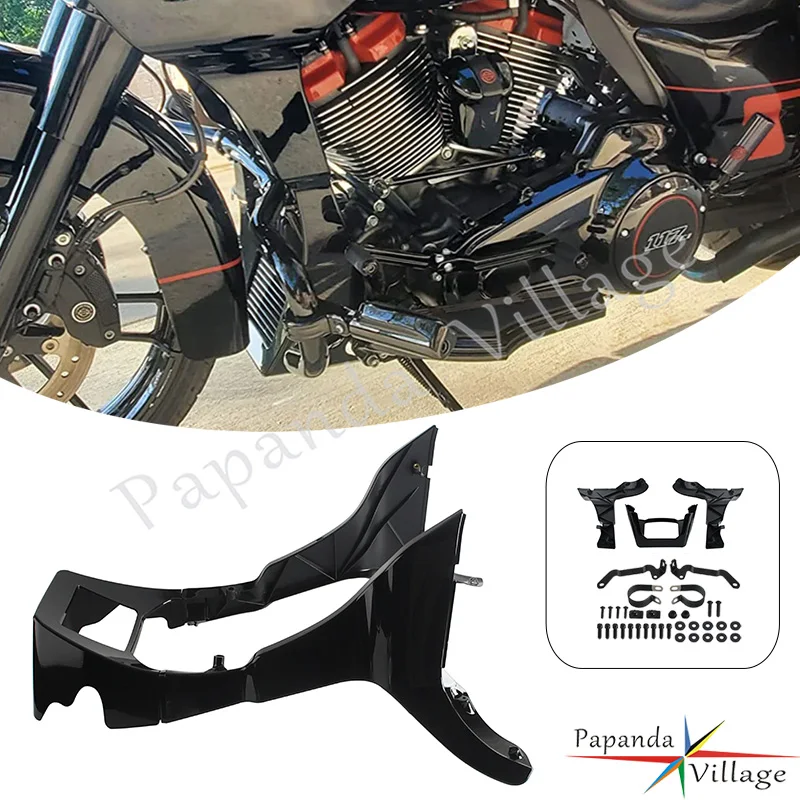 Motorcycle Side Fairing Spoiler Extended Chin Spoile Kit PPE+PA Plastic For Harley Touring Road Glide FLTRX FLTRXS 2017-2022