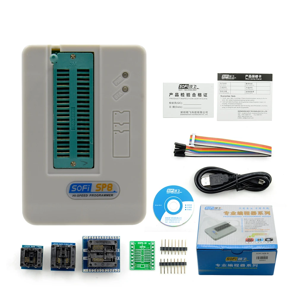 

Sofi SP8-B programmer high speed usb programmer (93/24/25/BR90/ flash eeprom), over 5000 chips have also SP8-A SP8-F SP16-B