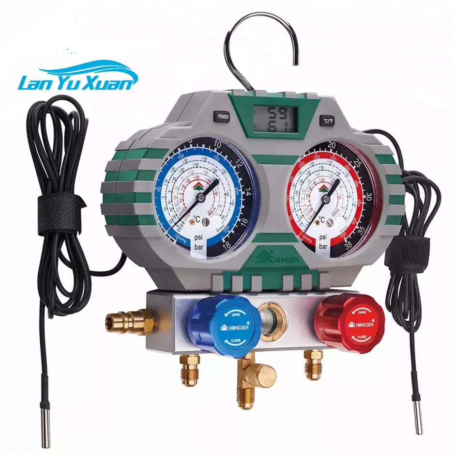 

Hvac 2 way manifold gauge set with Liquid indicator HS-S60-103