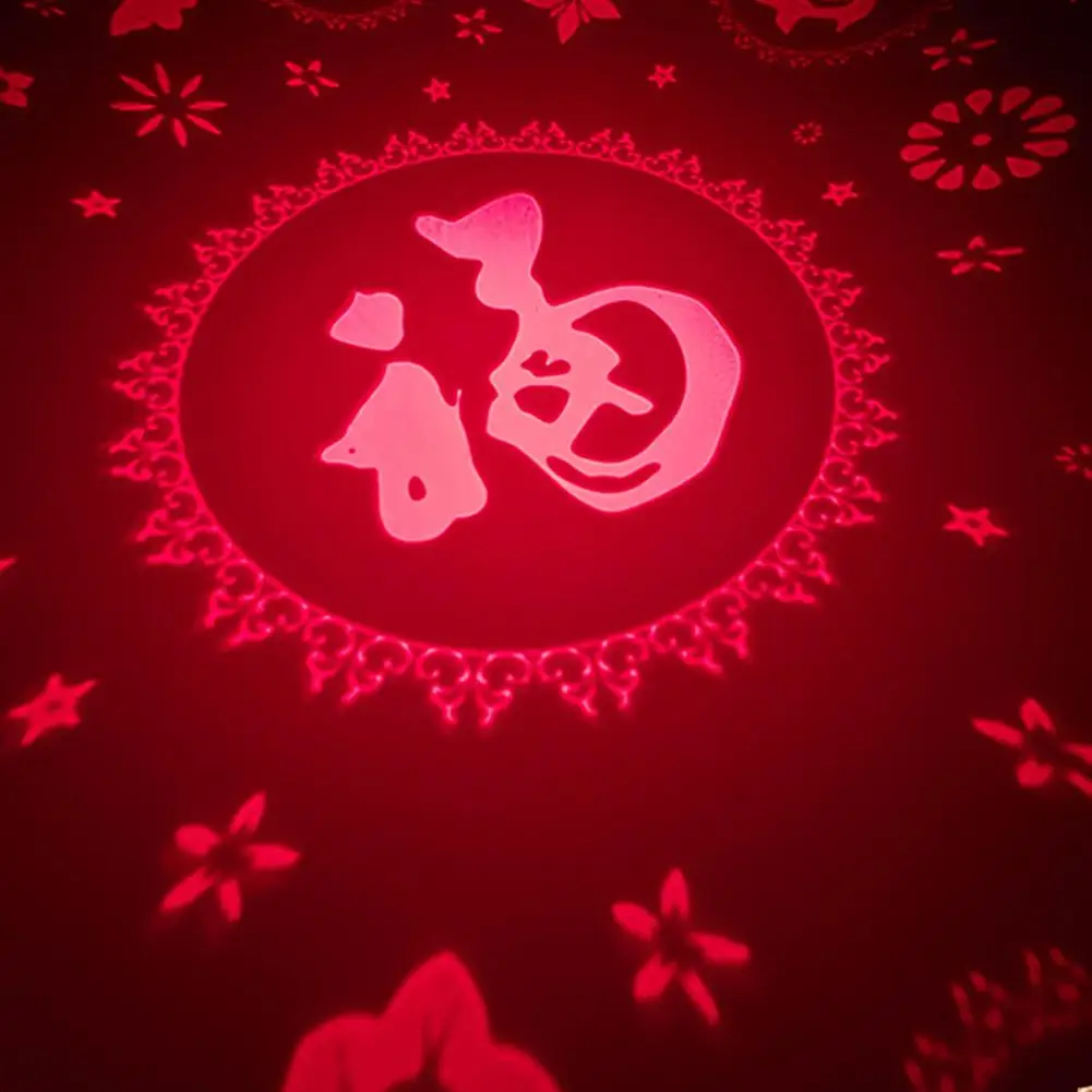 Atmosphere Light Bulb Rotatable Fu Character Colorful Chinese New Year Decoration for Patio Celebration Party Yard R2B9