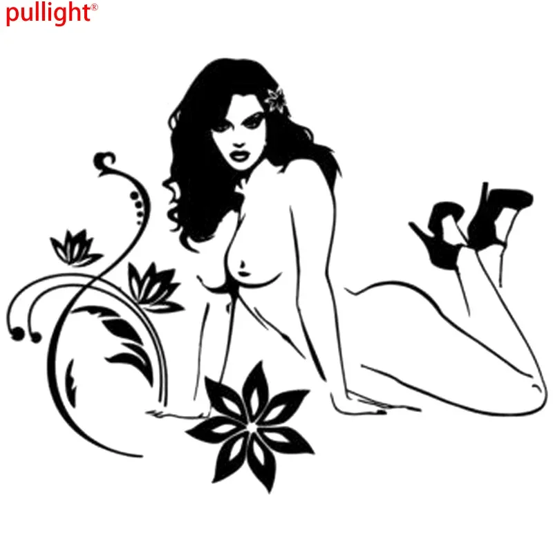 16 * 13cm sexy girl and flower fashion personality creative classic decoration car window bumper car accessories vinyl sticker