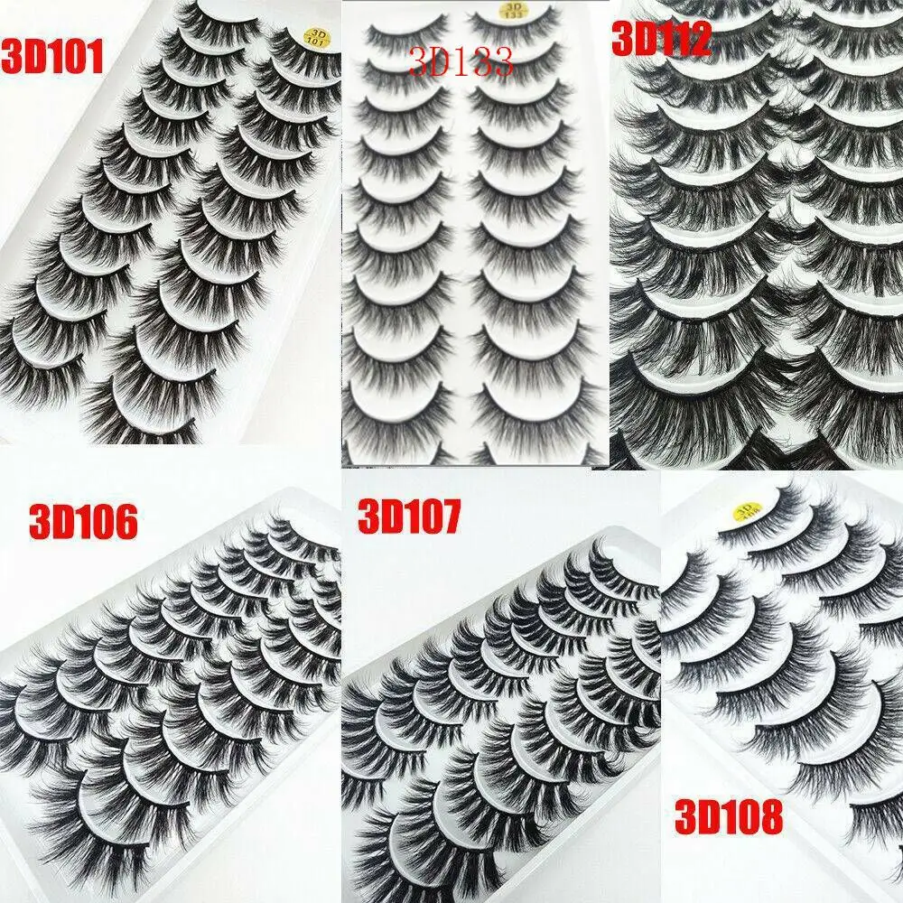 Strumenti per il trucco degli occhi con effetto multistrato per donna Estensione delle ciglia Ciglia finte Capelli di visone 3D Volume completo spesso