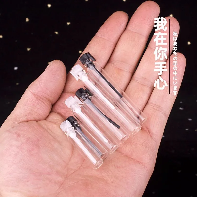 100/500pcs 0.5/1/2/3ml Glass Perfume Bottle Test Tube Dip stick Vial Perfume Sample Travel Packaging Empty Cosmetic Containers