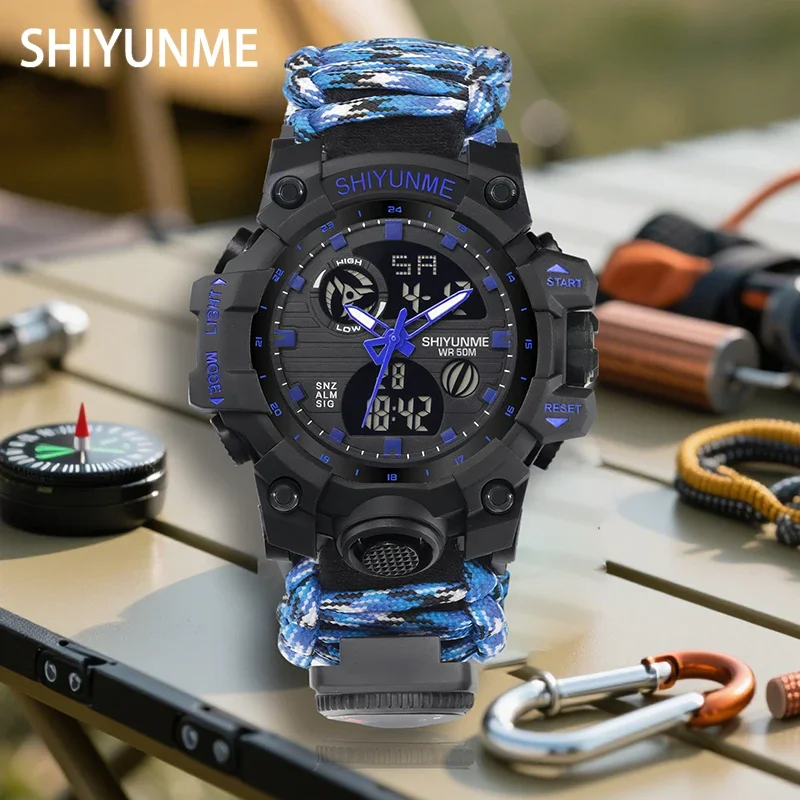 

SHIYUNME мужские часы в стиле G в стиле милитари водостойкий хронограф светодиодный электронный компас спортивные мужские часы на открытом воздухе Relogios Masculino