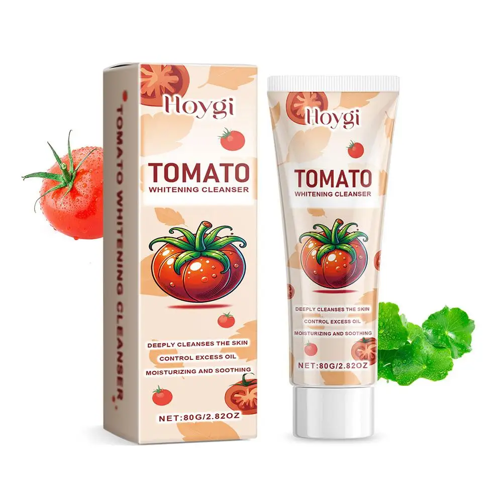 80g Tomato Hyaluronic Acid Facial Cleanser Deep Cleaning Control Improve Care Brightening Pores Oil Soothing Dullness Skin Q9S8